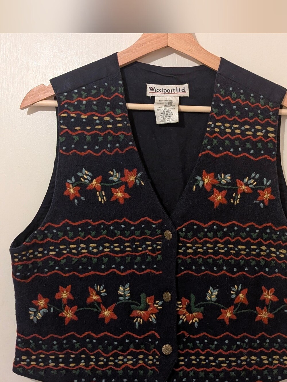 Vintage Navy Cottage Core Vest